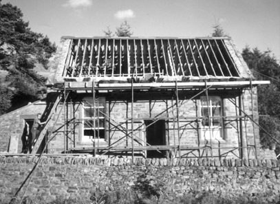 during conversion: roofing works